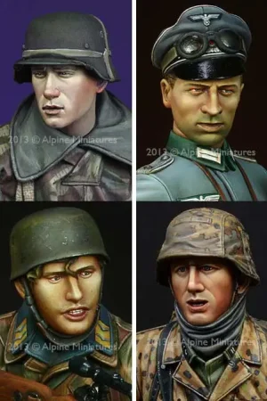 Alpine Miniatures 1:16 German Head Set 4 - modelbouw Shop Nu