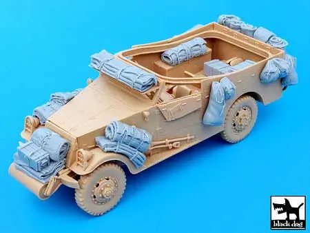 Hoge Kwaliteit Black dog 1:35 US M3A1 SCOUT CAR - modelbouw