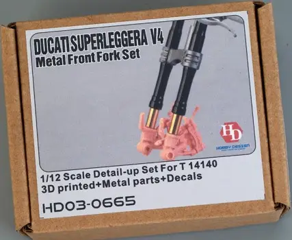 Hobby design 1:12 DUCATI SUPERLEGGERA V4 METAL FRONT FORK SET - modelbouw Beperkte Voorraad