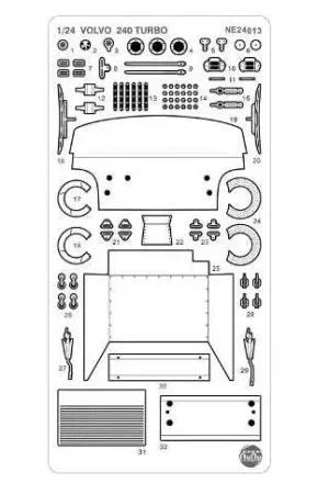 Nunu model kit 1:24 GRADE UP - VOLVO 240 TURBO - modelbouw Hoge Kwaliteit