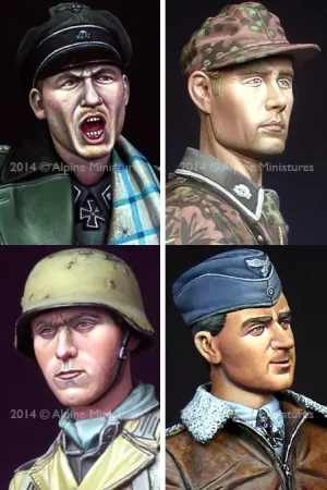 Lage Kosten Alpine Miniatures 1:16 German Head Set 6 - modelbouw