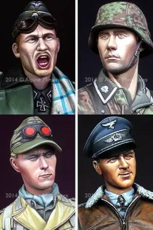 Merkproduct Alpine Miniatures 1:16 German Head Set 5 - modelbouw