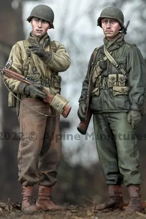 Alpine Miniatures 1:35 Wwii Us Infantry Set (2 Figures) - modelbouw Laatste Kans