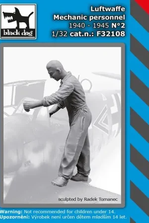 Bestel Nu Black Dog 1:32 Luftwaffe Mechanic Personnel 1940-45 No.2 - modelbouw