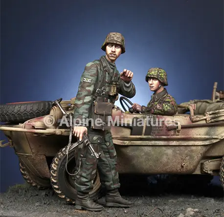 Betrouwbaar Alpine Miniatures 1:35 Wss Officer And Driver Set 2 Fig - modelbouw