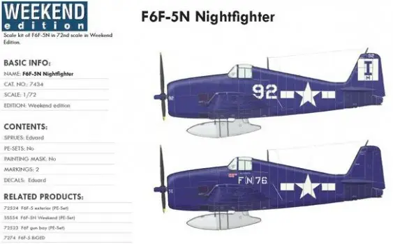 Beperkt Aanbod Eduard 1:72 F6F-5N Nightfighter - modelbouw