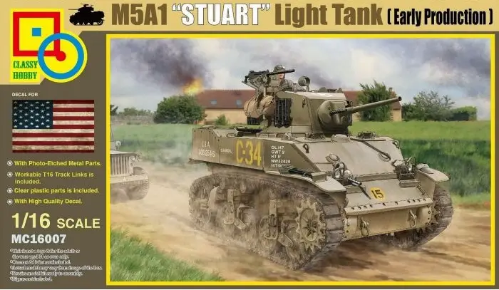 Classy Hobby 1:16 M5A1 Stuart Early Production #16007 Gereduceerde Prijs