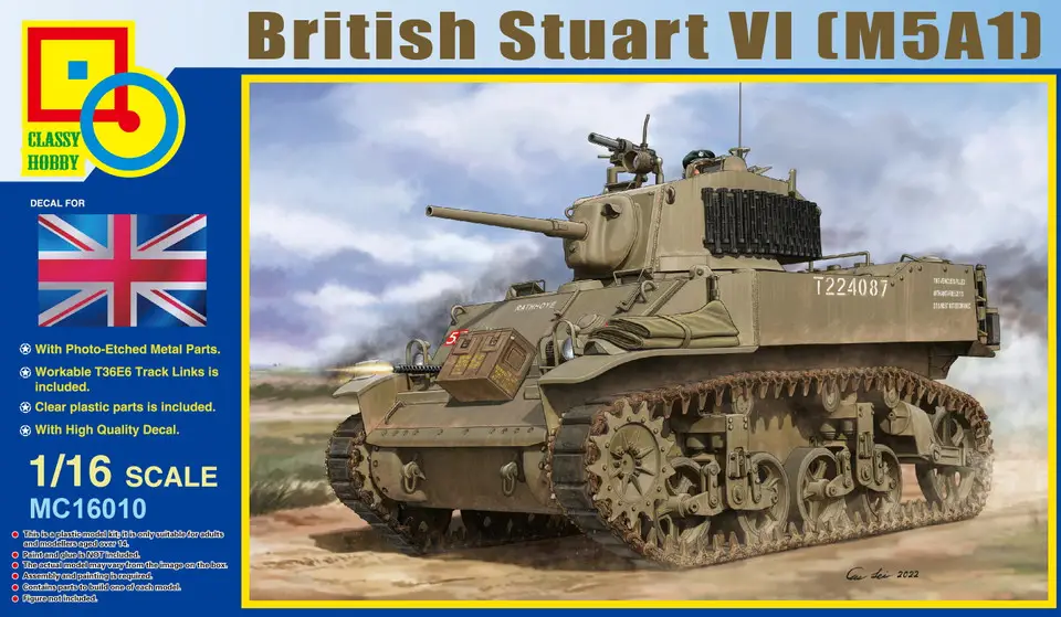 Classy Hobby 1:16 British M5A1 Stuart Vi #16010 Voordeelprijs