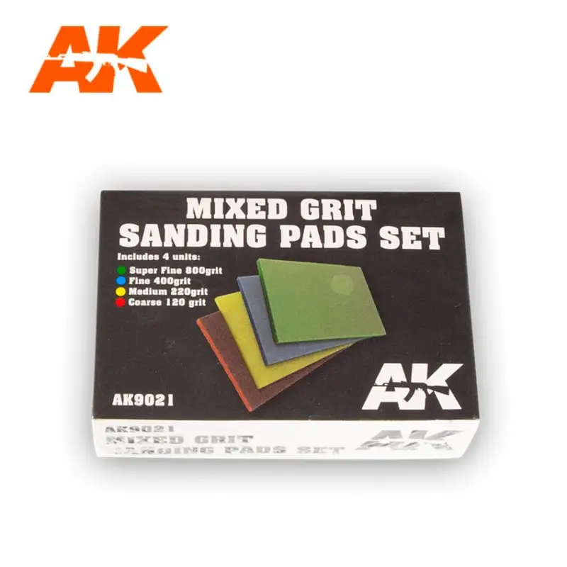 Ak interactive MIXING GRIT SANDING PADS 4 UNITS - modelbouw Speciale Aanbieding