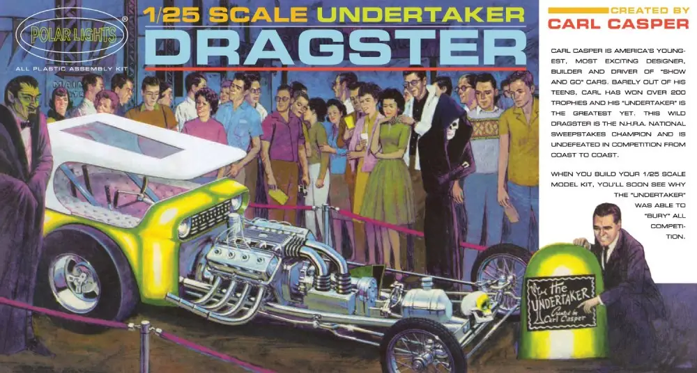 Flitsaanbieding Polar Lights 1:25 Carl Casper Undertaker Dragster - modelbouw