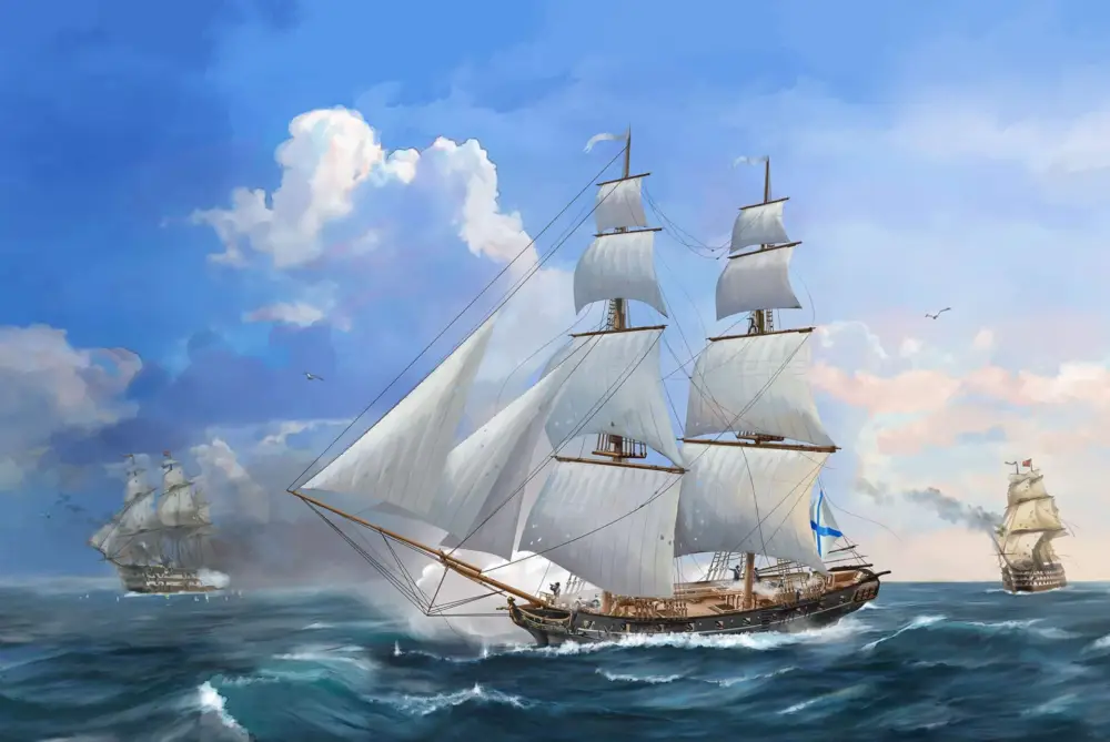 Zvezda 1:100 Russian Brig Merkurii 19Th Cty. #ZVZ-9067 bouwdoos Must-Have