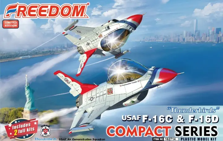 Weekendaanbieding Freedom Model Kits Compact Serie F-16C And D Usaf Thunder Birds #FMK162714