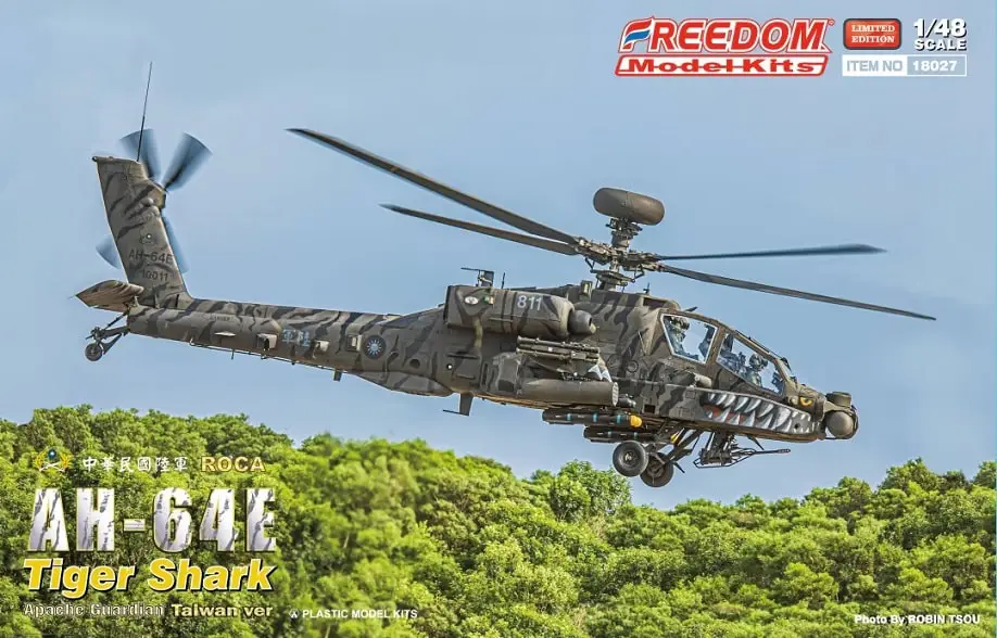 Laatste Versie Freedom model kits 1:48 ROCA APACHE AH-64E TIGER SHARK - modelbouw
