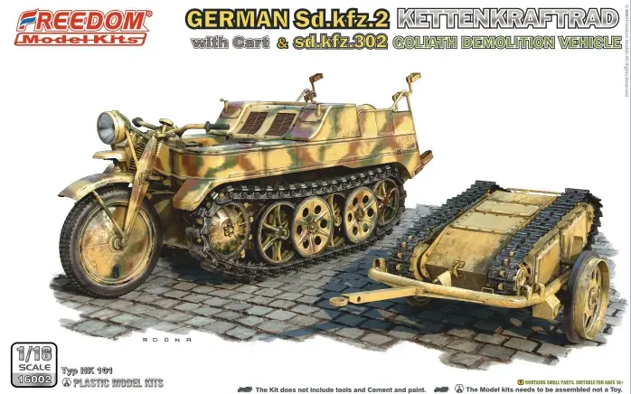 Freedom Model Kits 1:16 Wwii German Kettenkrad With Cart And Goliath - modelbouw Lage Prijs
