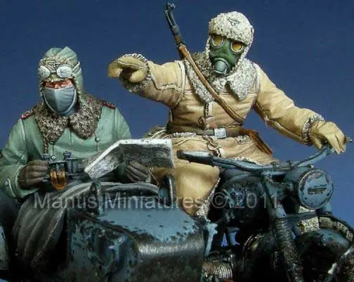 Fabrieksprijs Mantis Miniatures 1:35 German Motorcycle Crew - modelbouw