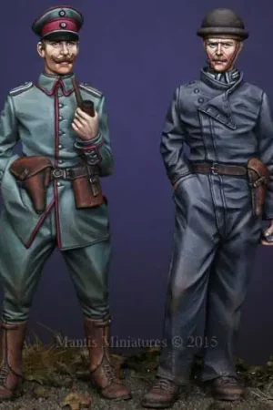 Laatste Versie Mantis Miniatures 1:35 Wwi German Tanker And Officer Set - modelbouw