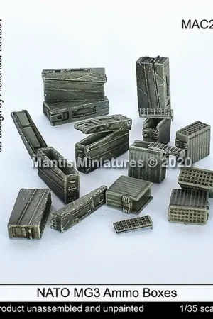 Populair Mantis Miniatures 1:35 Nato Mg3 Ammo Boxes - modelbouw