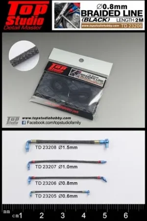 Top Studio 0.8 Mm Braided Line (Black) - modelbouw Laatste Versie