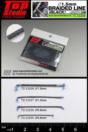 Top studio 1.5 MM BRAIDED LINE (BLACK) - modelbouw Korting