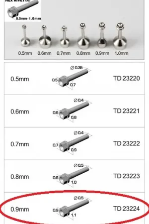 Top studio 0.9MM HEX RIVETS (A) - modelbouw Beste Prijs