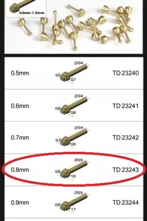 Top studio 0.8MM HEX RIVETS (B) BRASS - modelbouw Bestseller