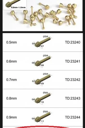 Top studio 1.0MM HEX RIVETS (B) BRASS - modelbouw Lage Kosten