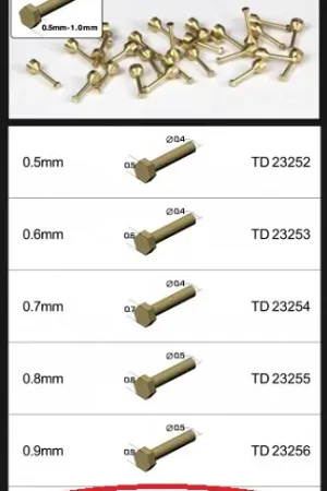 Alleen Vandaag Top studio 1.0MM HEX RIVETS (C) BRASS - modelbouw