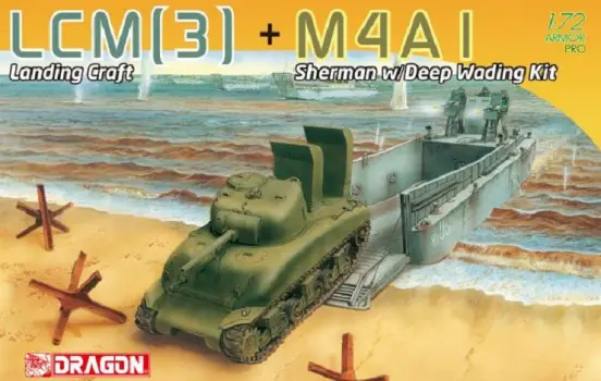 Direct Beschikbaar Dragon 1:72 Lcm 3 Landing Craft + M4A1 With Deep Wading Kit - modelbouw