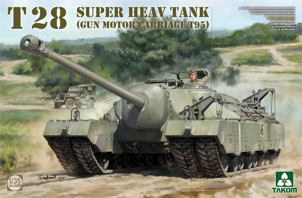 Gecertificeerd Takom 1:35 T-28 SUPER HEAV TANK (GUN MOTOR CARRIAGE T95) PRE-ORDER - modelbouw