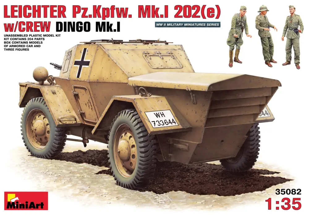 MiniArt 1:35 Leichter PzKpfWg Mk. I 202 ( e) with Crew Dingo Mk. I - modelbouw Hoge Kwaliteit
