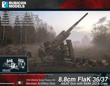 Actieprijs Rubicon Models 1:56 8.8Cm Flak 36/37 Aa/At Gun With Sdah 202 And Crew - modelbouw