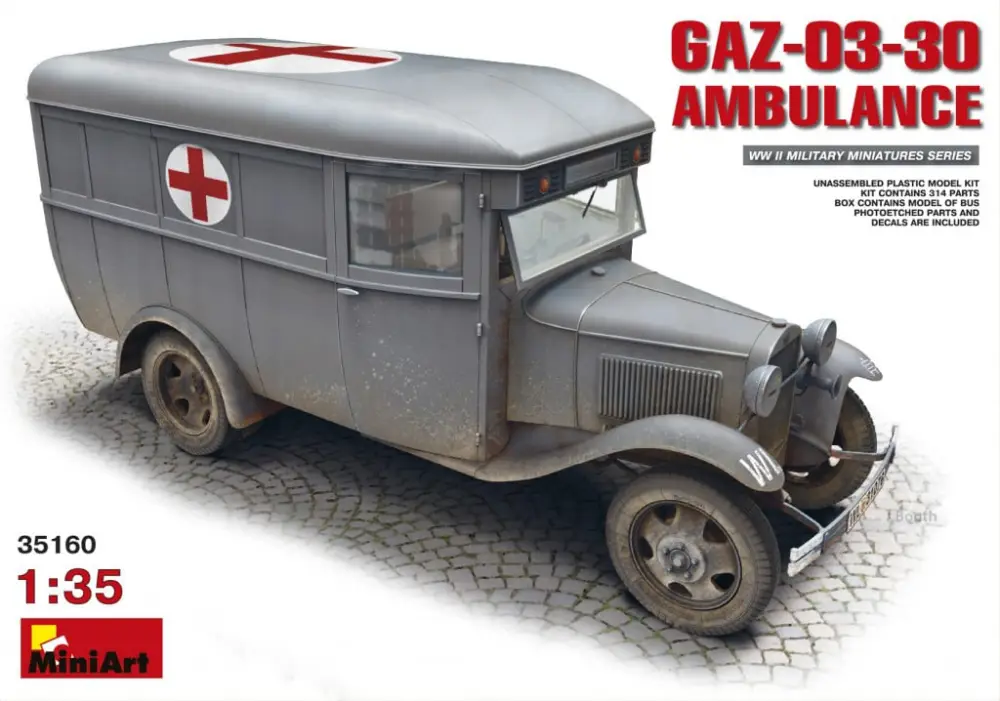 Korting MiniArt 1:35 GAZ-03-30 AMBULANCE - modelbouw