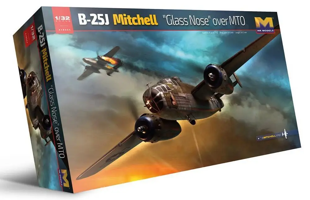 Hk Models 1:32 B-25J Mitchell "Glass Nose" Over Mto #HK01E24 Populair