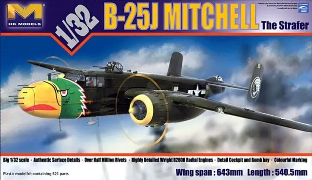 Hk Models 1:32 B-25J Mitchell Strafer #HK01E02 Must-Have