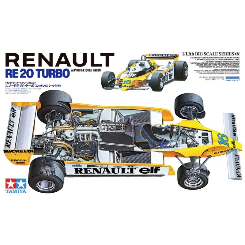 Tijdelijk Beschikbaar Tamiya 1:12 Renault Re 20 Turbo W/Photo- Etched Parts) #12033