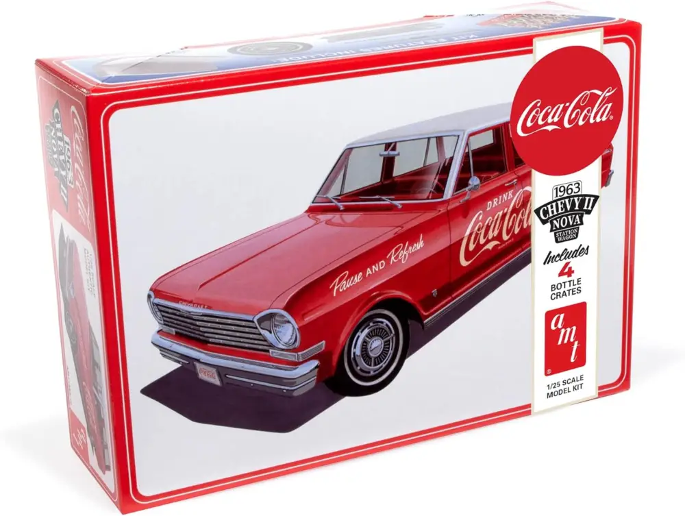 Voordeelprijs Amt 1:25 1963 Chevrolet Ii Nova Wagon W/Crates Coke - modelbouw