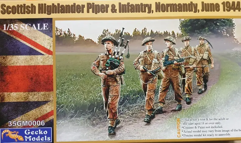 Gratis Retour Gecko Models 1:35 Scottish Highlander Piper And Infantry 1944 - modelbouw