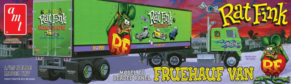 Amt 1:25 Fruehauf Beaded Van Trailer Hauler - Rat #1292 Shop Nu