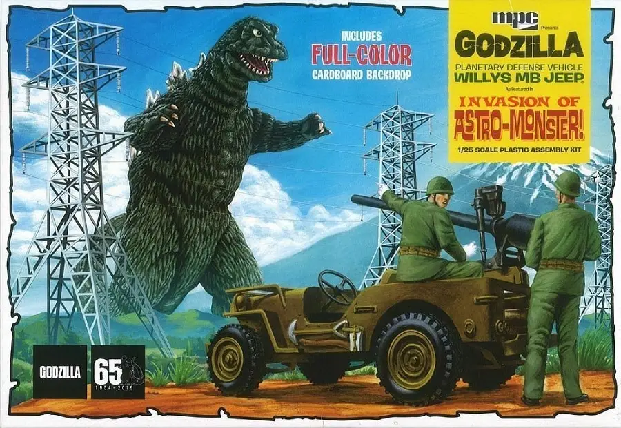 Actieprijs Mpc 1:24 Godzilla Army Jeep - modelbouw