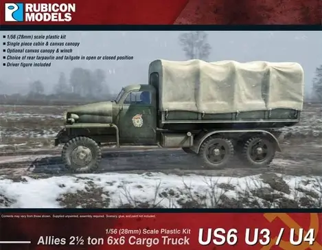Seizoensaanbieding Rubicon Models 1:56 Allies Us6 U3/U4 2Ton 6X6 Truck - modelbouw