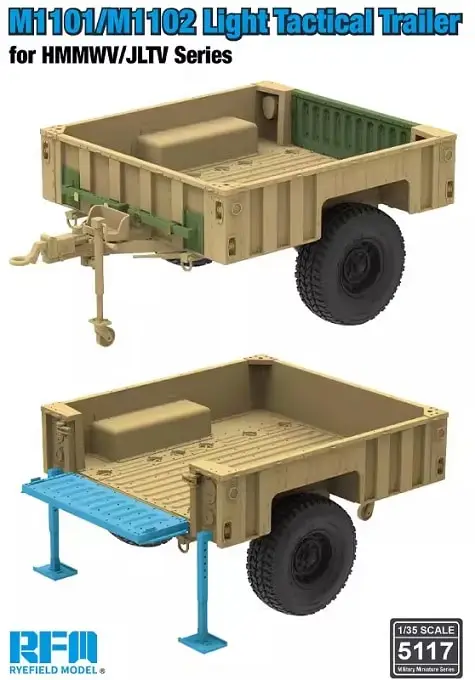 Direct Verzonden Rye Field Model 1:35 M1101/M1102 Light Tactical Trailer For Hmmwv/Jltv Series - modelbouw