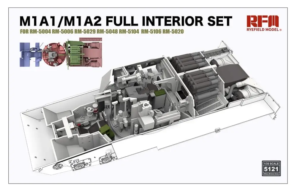 Meest Verkocht Rye Field Model 1:35 M1A1/M1A2 Full Interior Set - modelbouw