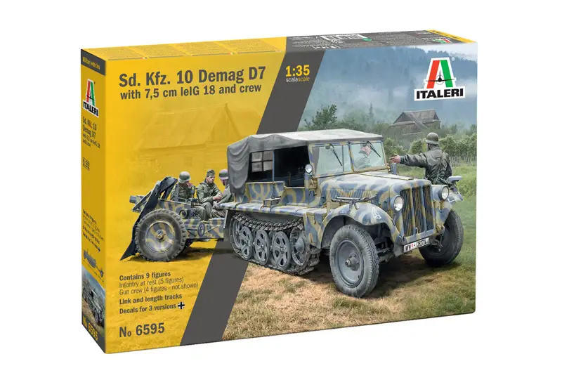 Hoge Kwaliteit Italeri 1:35 Sd.Kfz.10 Demag With Le.Ig 18 And Crew #6595