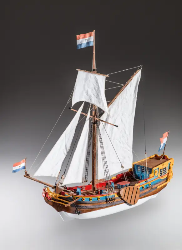 Exclusieve Aanbieding Dusek 1:48 Dutch VOC Statenjacht - houten modelbouw schip