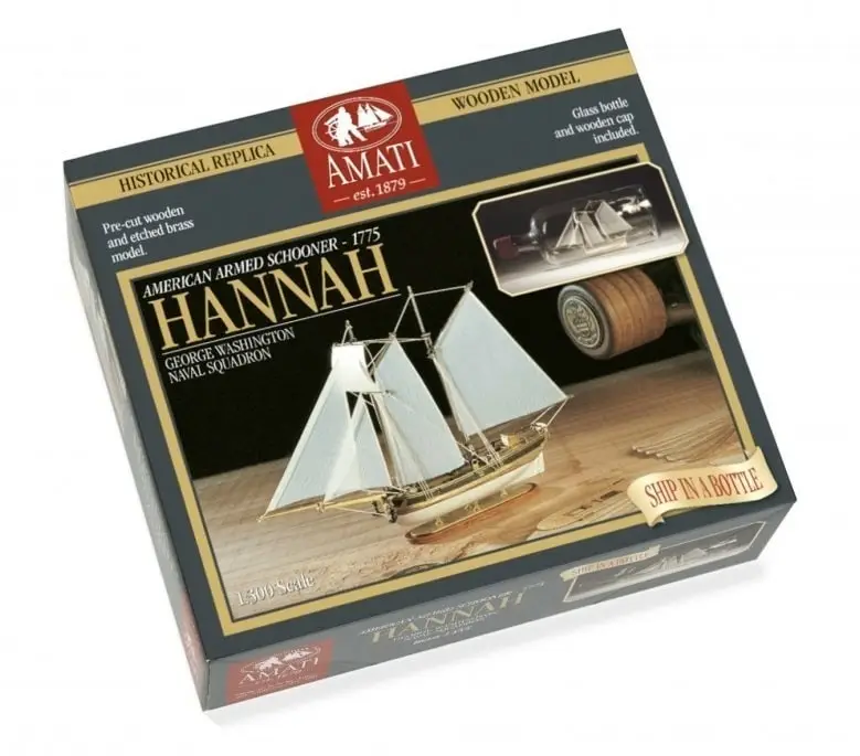 Amati 1:300 Hannah Am.Schooner #1355 houten bouwdoos Gratis Retour