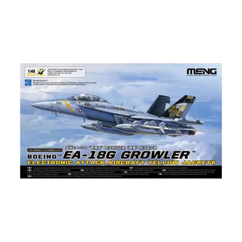 Nieuw MENG MODEL: 1/48; Boeing EA-18G Growler Electronic Attack Aircraft Yellow Jackets