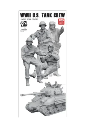 Gecertificeerd BORDER MODEL: 1/35; WW2 U.S. tank crew (4 figures in resin) Figuren