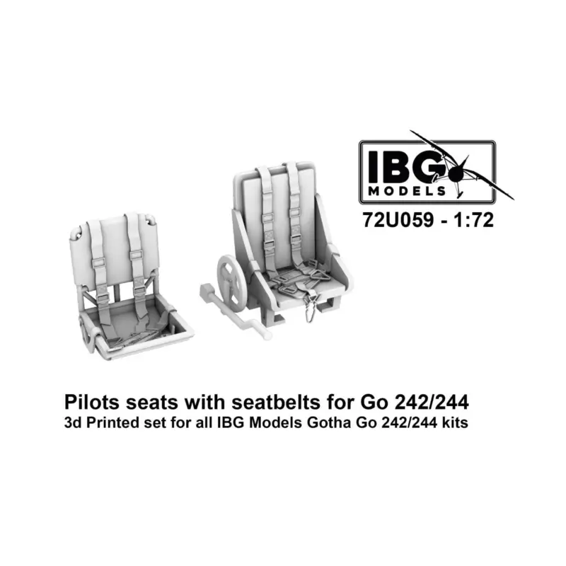 IBG MODELS: 1/72 - Pilots seats with seatbelts for Gotha Go-242/244 Hoge Kwaliteit
