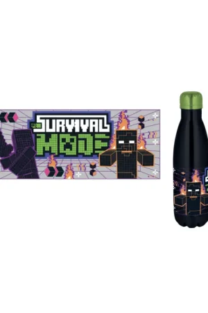 Gecertificeerd MINECRAFT - Survival Mode - 780ml Stainless Steel Bottle