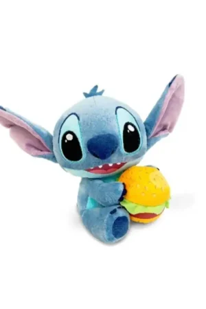 STITCH with Burger - Plush 25cm Gecertificeerd